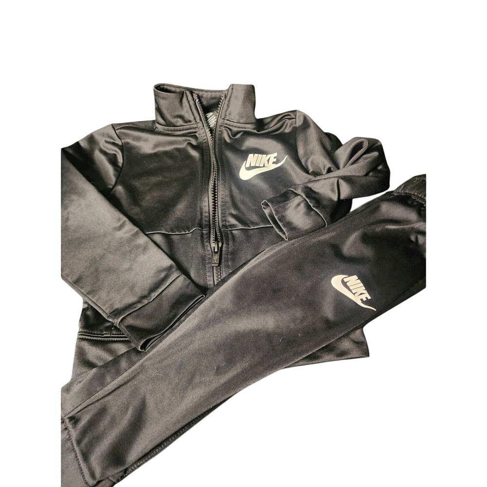 Nike Toddler Boys Black Tricot Full Zip Tracksuit Jacket and Pants Set 2T
